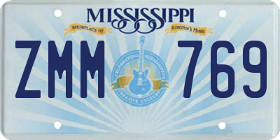 MS license plate ZMM769