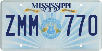 MS license plate ZMM770