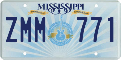 MS license plate ZMM771