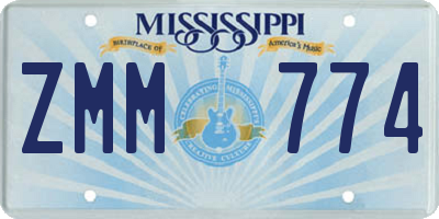 MS license plate ZMM774