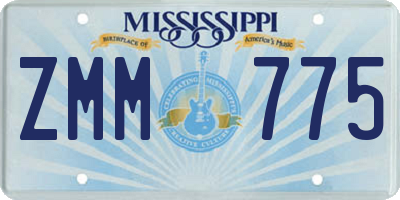 MS license plate ZMM775