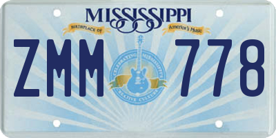 MS license plate ZMM778