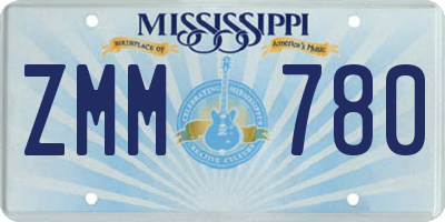 MS license plate ZMM780