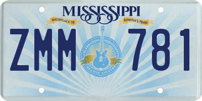 MS license plate ZMM781