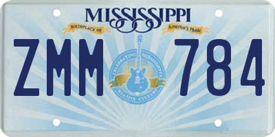MS license plate ZMM784