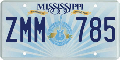 MS license plate ZMM785