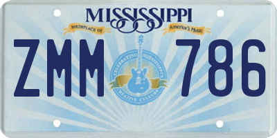 MS license plate ZMM786