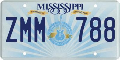MS license plate ZMM788