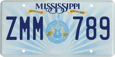 MS license plate ZMM789