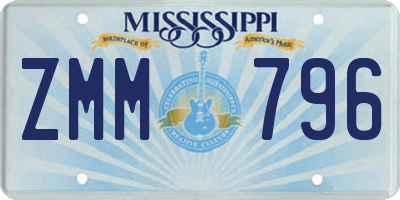 MS license plate ZMM796