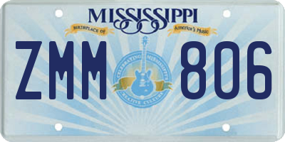 MS license plate ZMM806