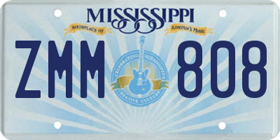 MS license plate ZMM808