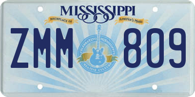 MS license plate ZMM809