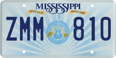 MS license plate ZMM810