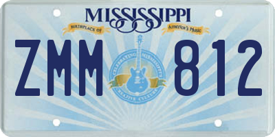 MS license plate ZMM812