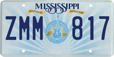 MS license plate ZMM817