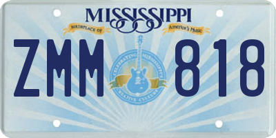 MS license plate ZMM818