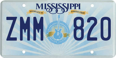 MS license plate ZMM820