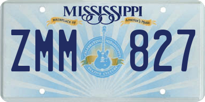 MS license plate ZMM827