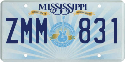 MS license plate ZMM831