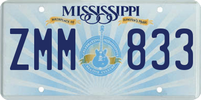 MS license plate ZMM833