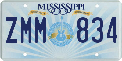 MS license plate ZMM834