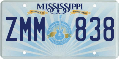MS license plate ZMM838