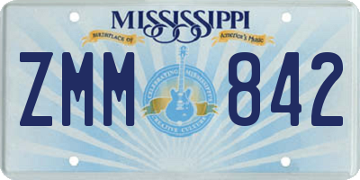 MS license plate ZMM842