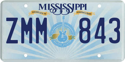 MS license plate ZMM843