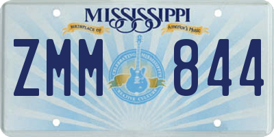 MS license plate ZMM844