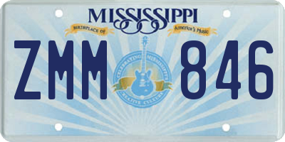 MS license plate ZMM846