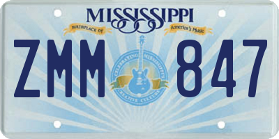 MS license plate ZMM847