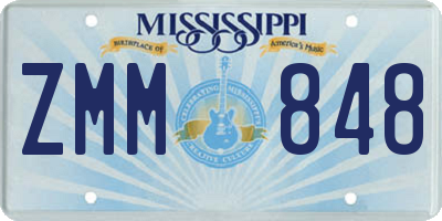 MS license plate ZMM848