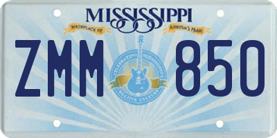MS license plate ZMM850