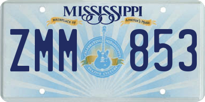 MS license plate ZMM853