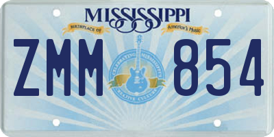 MS license plate ZMM854