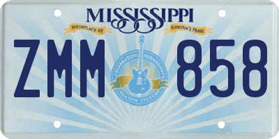 MS license plate ZMM858