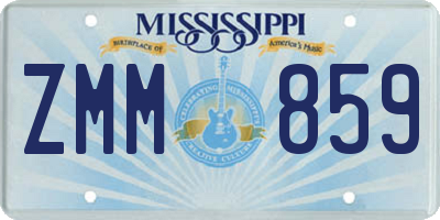 MS license plate ZMM859
