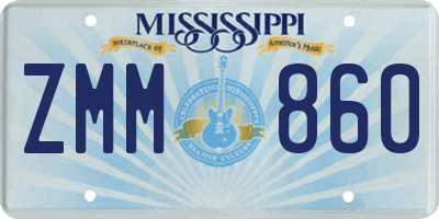 MS license plate ZMM860