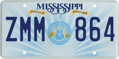 MS license plate ZMM864