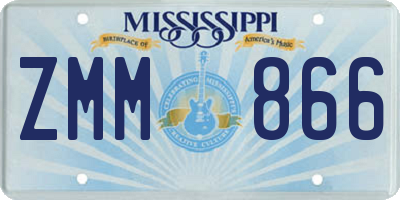 MS license plate ZMM866
