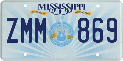 MS license plate ZMM869