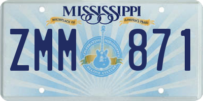 MS license plate ZMM871
