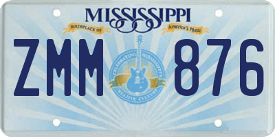 MS license plate ZMM876