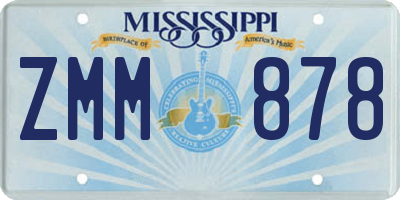 MS license plate ZMM878