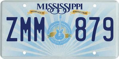 MS license plate ZMM879