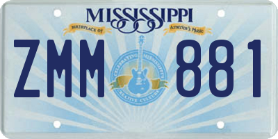MS license plate ZMM881