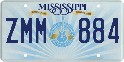 MS license plate ZMM884