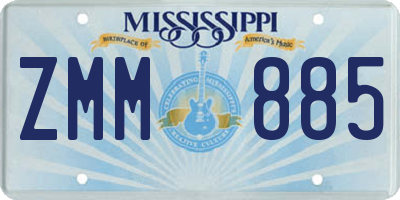 MS license plate ZMM885