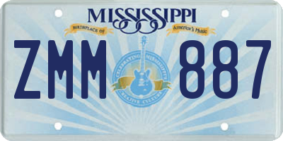 MS license plate ZMM887